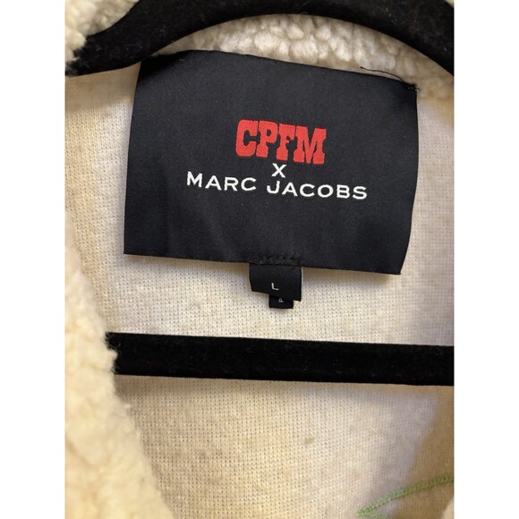 CPFM × MARC JACOBS TATTOO FLEECE JACKET Size: Large Beige unisex teddy Fur - Picture 2 of 12